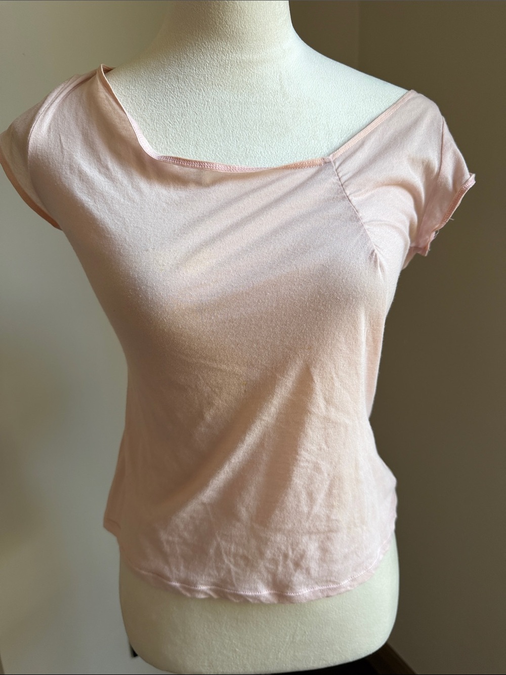 PANACEA Women's Light Pink Lightweight Short Sleeve Scoop Neck Top Size Small